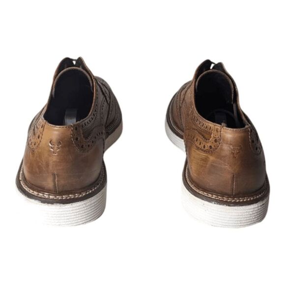 TRASK Italian Made Leather Wingtip Oxford Size 12.5M - Picture 5 of 7